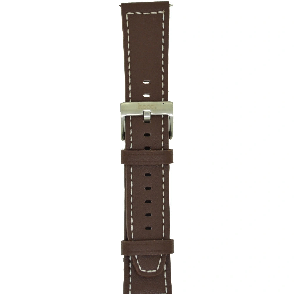 Ανταλλακτικό Watchband Hoco 20mm Universal Καφέ Δερματίνη με Ασημί Αγκράφα