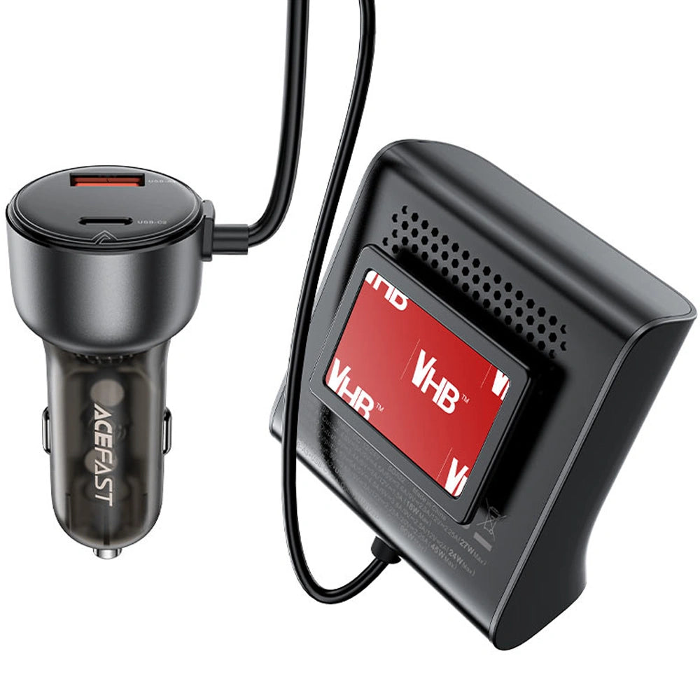 Φορτιστής Αυτοκινήτου Acefast B11 138W με 4xUSB-A 2xUSB-C με Hub Splitter με Καλώδιο 1.10m και LED Ένδειξη Μαύρος