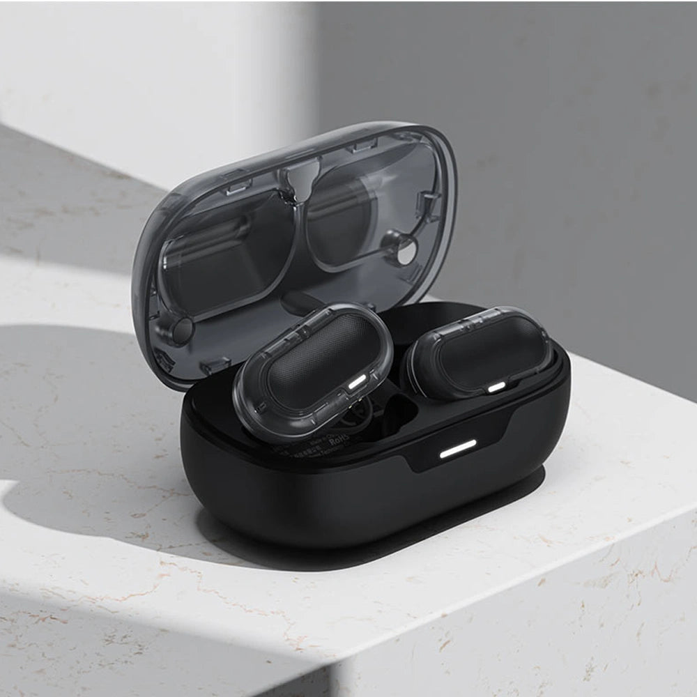 Wireless Earphones Hands Free Acefast FA003 TWS v5.3 550mAh 8hr Λειτουργίας 4-Mic ENC Τεχνολογία IPX4 και Ασύρματη Φόρτιση Μαύρα