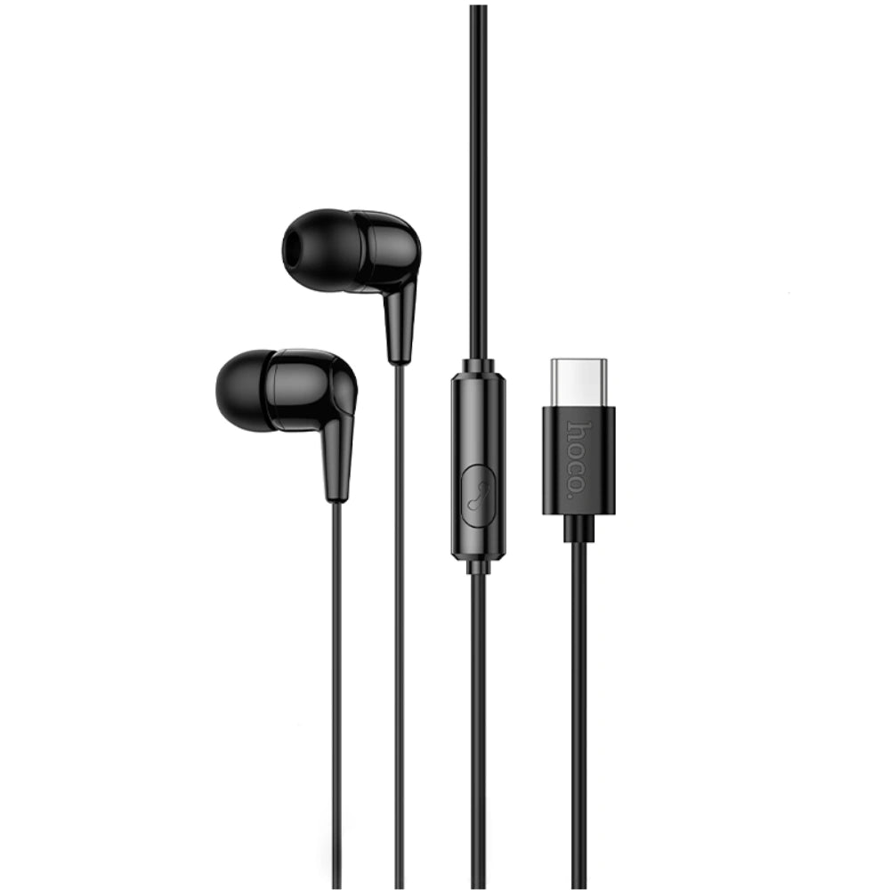 Hands Free Hoco M97 Enjoy Universal Earphones Stereo Bass USB-C με Μικρόφωνο Συμβατά με Όλες τις Συσκευές USB-C Μαύρο 1.2m