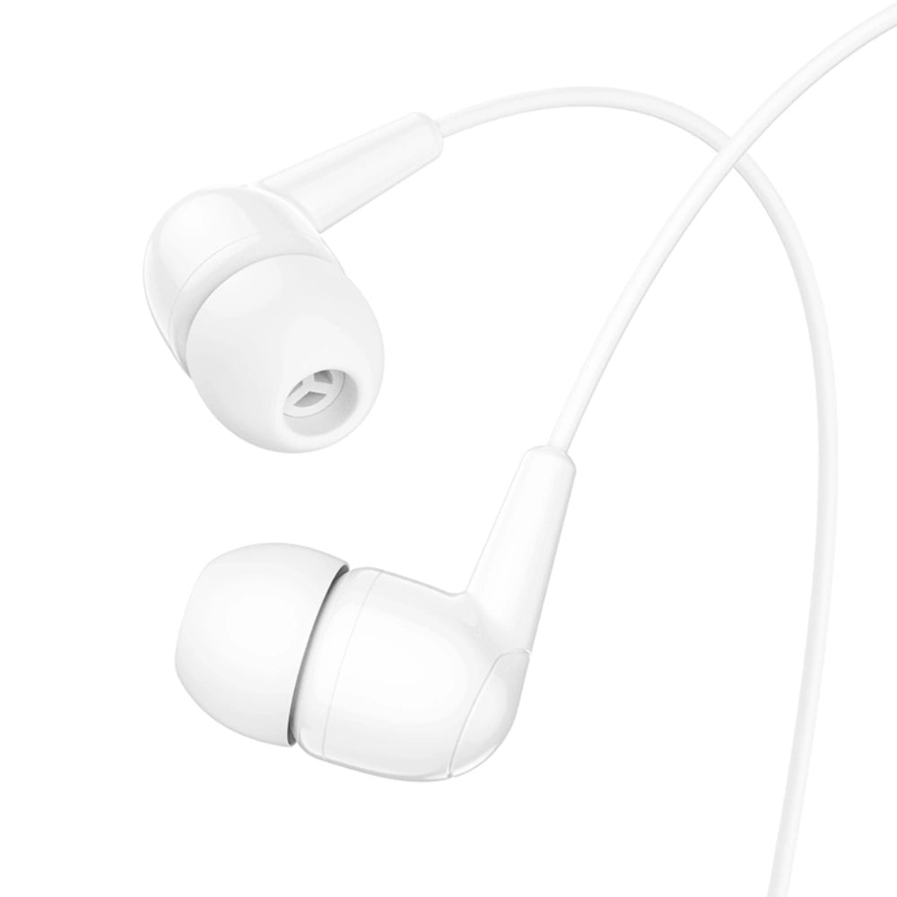 Hands Free Hoco M97 Enjoy Universal Earphones Stereo Bass USB-C με Μικρόφωνο Συμβατά με Όλες τις Συσκευές USB-C Λευκό 1.2m