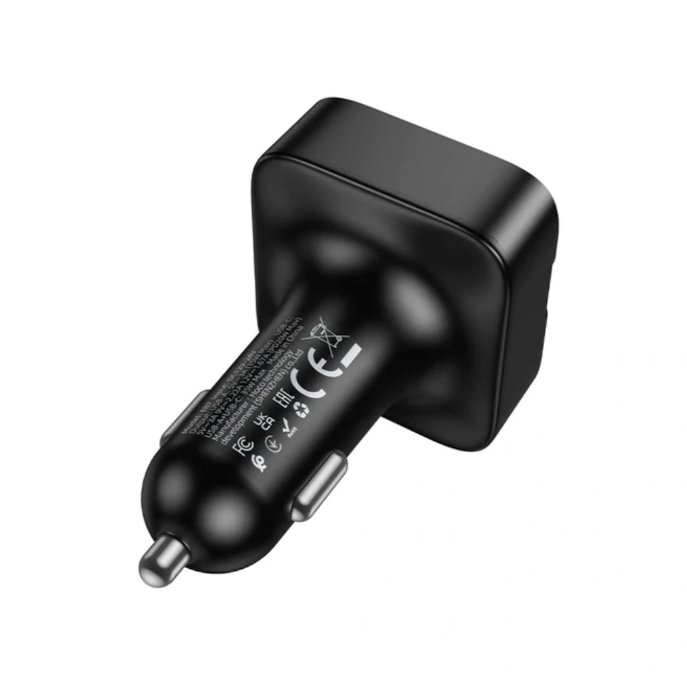 Bluetooth FM Transmitter Hoco E87 Delta 35W με 2xUSB-A και 1xUSB-C PD20W BT5.4 Υποστηρίζει Αναπαραγωγή Μουσικής απο USB και Απάντηση Κλήσεων