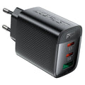 Φορτιστής Ταξιδίου Acefast A108 Fast Charging με 2xUSB-C + 1xUSB-A PD67W GaN Μαύρος