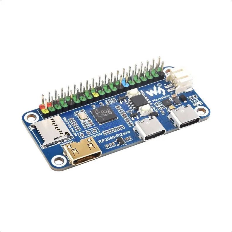 Waveshare RP2040-PiZero Development Board, Based On The Raspberry Pi RP2040 Dual-core Processor, 264KB SRAM And 16MB Onboard Flash Memory