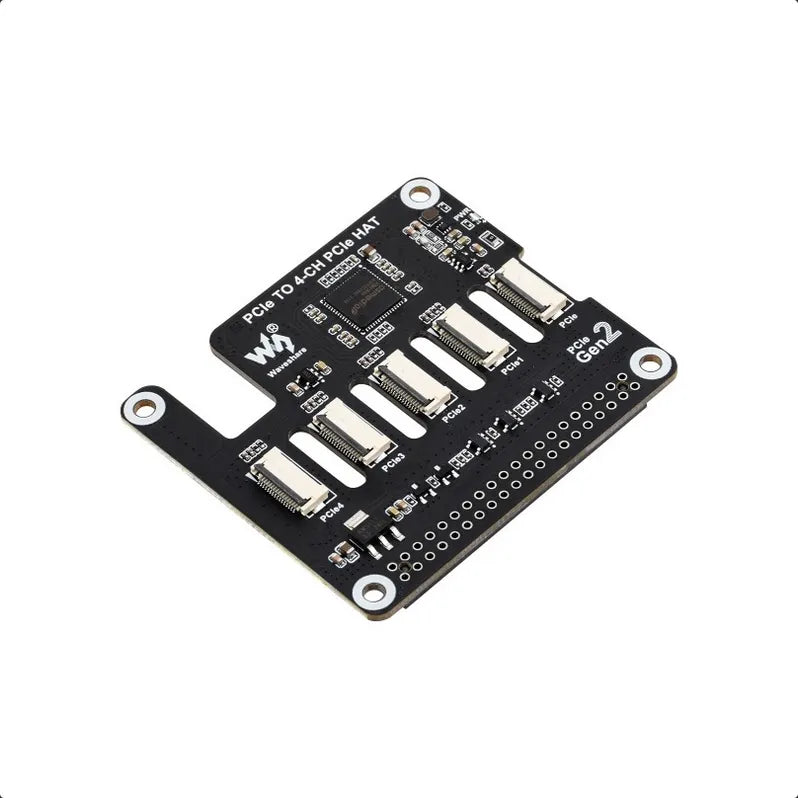 4-Ch PCIe FFC Adapter Board for Raspberry Pi 5, Expands The PCIe Interface Of The Pi 5 To 4-Ch PCIe FFC Connectors, Supports Stacking Multiple PCIe HATs, Raspberry Pi 5 PCIe HAT