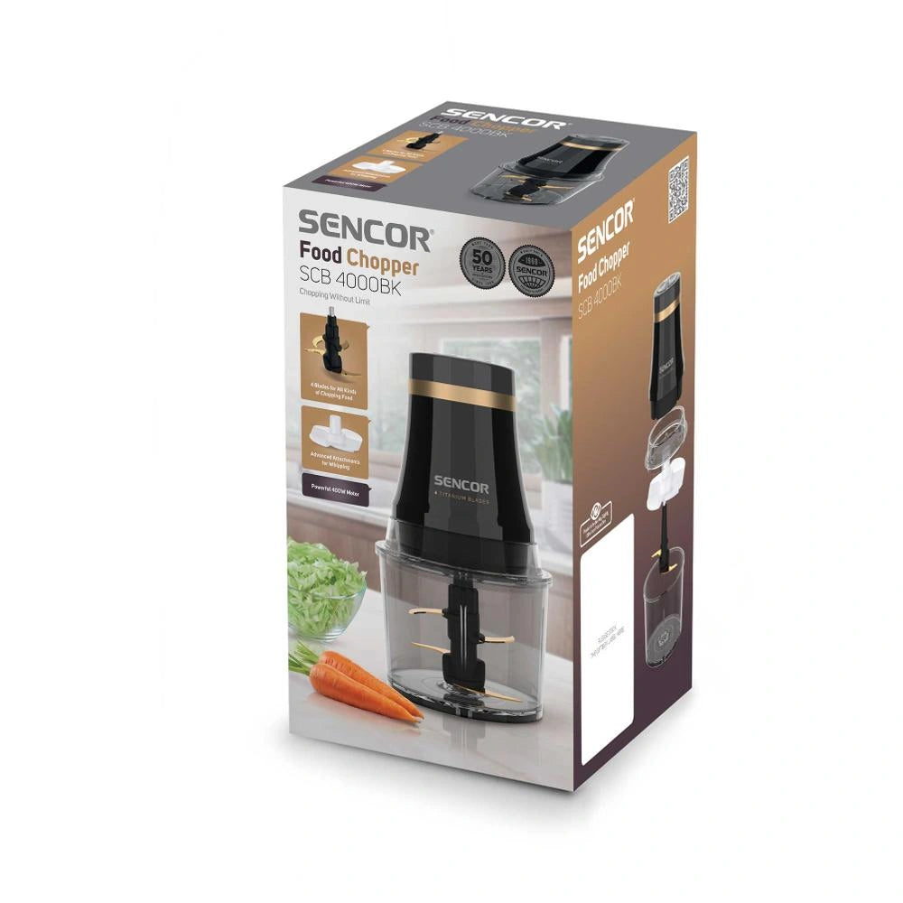 Πολυκόπτης Multi Sencor SCB 4000BK 400W με Δοχείο 1L me 4 Λεπίδες Τιτανίου