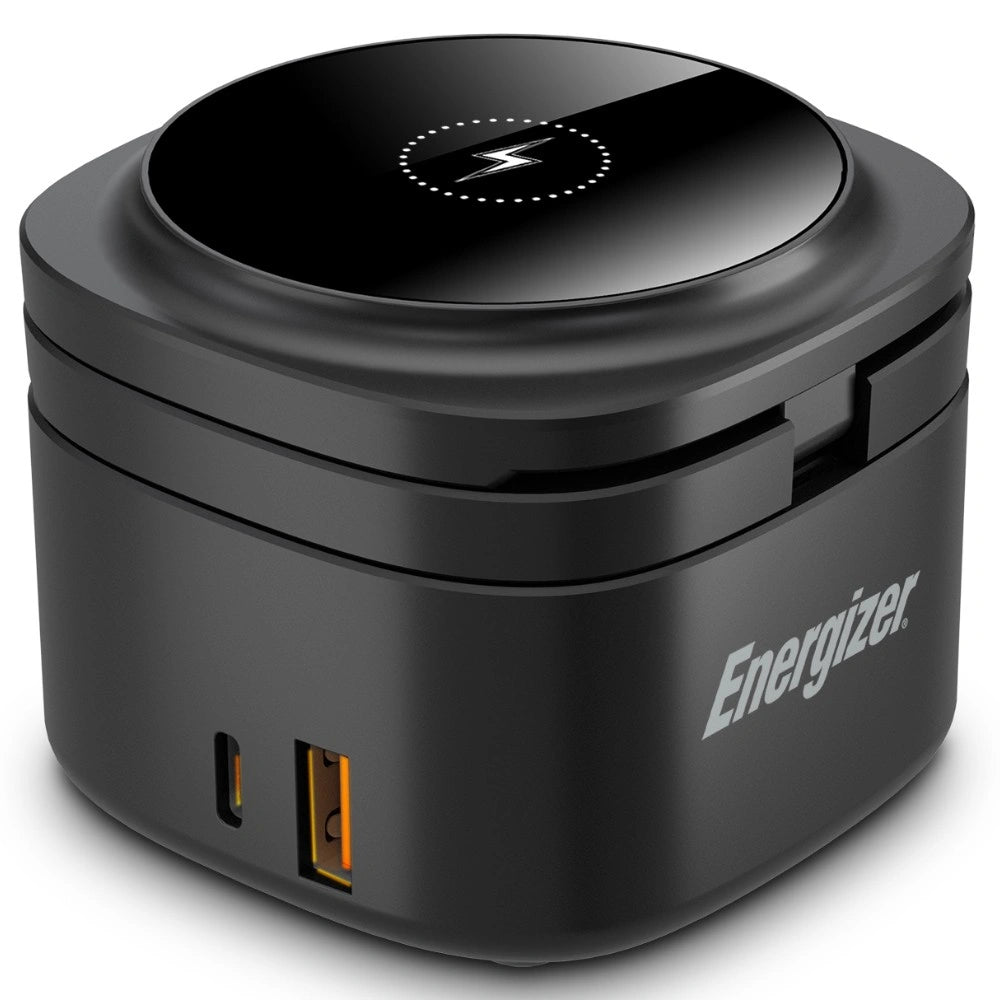 Επιτραπέζιος Φορτιστής 5 σε 1 Energizer WCP311 65W με 1xUSB-C 65W 1xUSB-A 18W και Ασύρματη Φόρτιση 15W Μάυρος