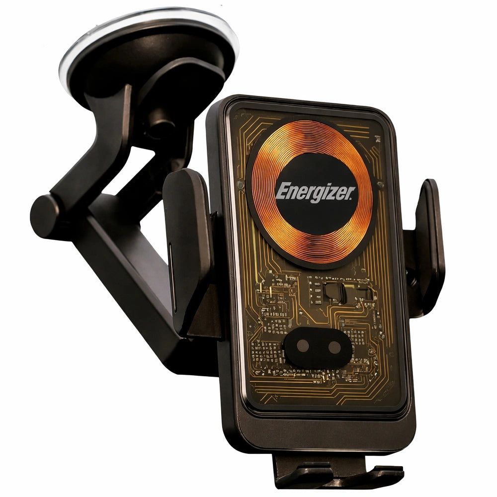 Βάση Στήριξης Αυτοκινήτου Energizer ECA008 για Τοποθέτηση σε Ταμπλό - Αεραγωγούς και Τζάμι με Ασύρματη Φόρτιση 15W Μαύρη