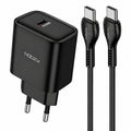 Φορτιστής Ταξιδίου Noozy Edge E25 PD30W με Καλώδιο USB-C σε USB-C 1m Μαύρο