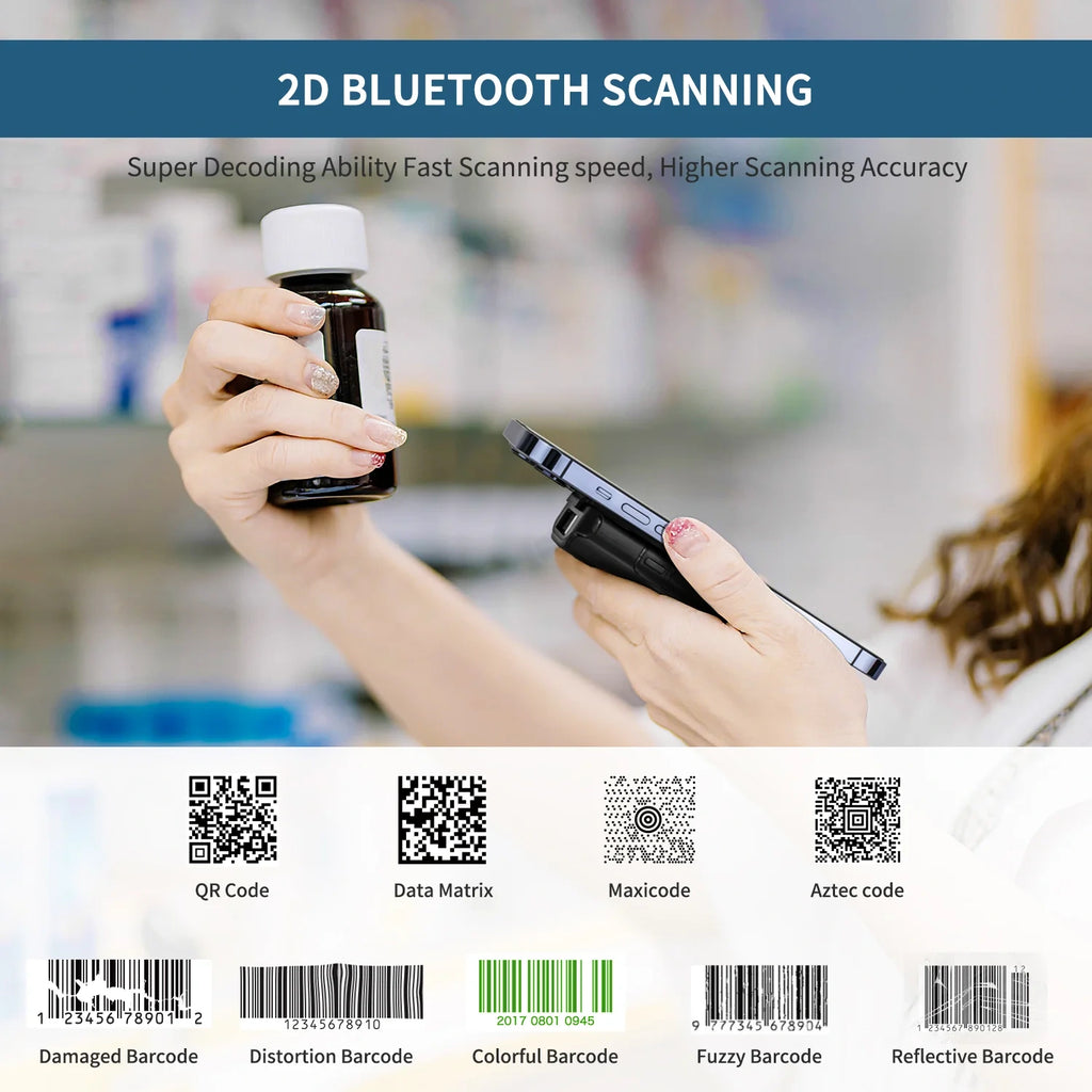 NETUM BLUETOOTH PORTABLE 2D SCANNER FOR SMARTPHONE/TABLET