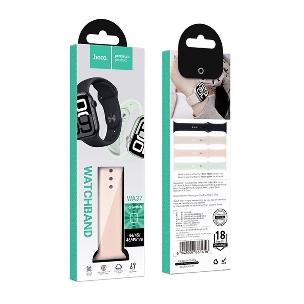 Watchband Hoco WA37 44/45/46/49mm Fluorine Rubber για Apple Watch series 1/2/3/4/5/6/7/8/9/se/ultra1/ultra2 Ροζ