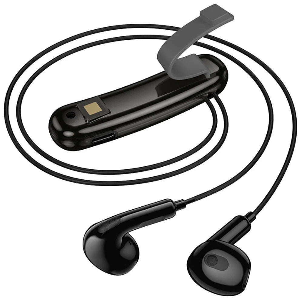 Bluetooth Hands Free Hoco ES77 Graceful Μαγνητικά v5.4 110mAh 10hr Talk Time Μήκος Καλωδίου 40cm Μαύρα