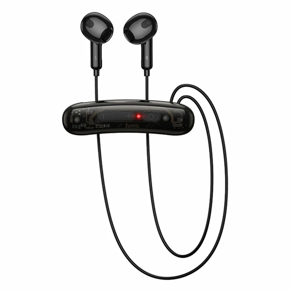 Bluetooth Hands Free Hoco ES77 Graceful Μαγνητικά v5.4 110mAh 10hr Talk Time Μήκος Καλωδίου 40cm Μαύρα