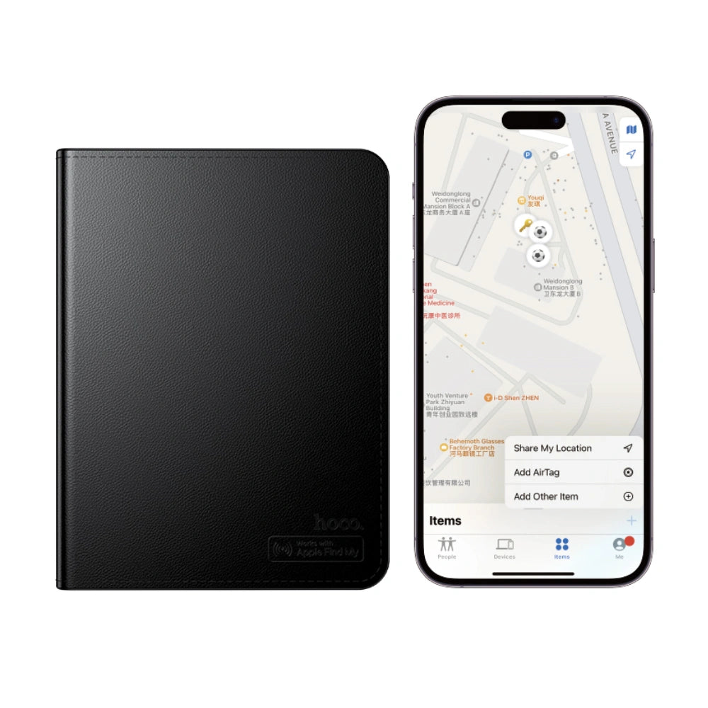 Hoco E91G Tiger Anti-Lost Device / Θήκη για Διαβατήριο και Κάρτες Μόνο για iOS Συμβατό με Apple Find My Network με Ασύρματη Φόρτιση