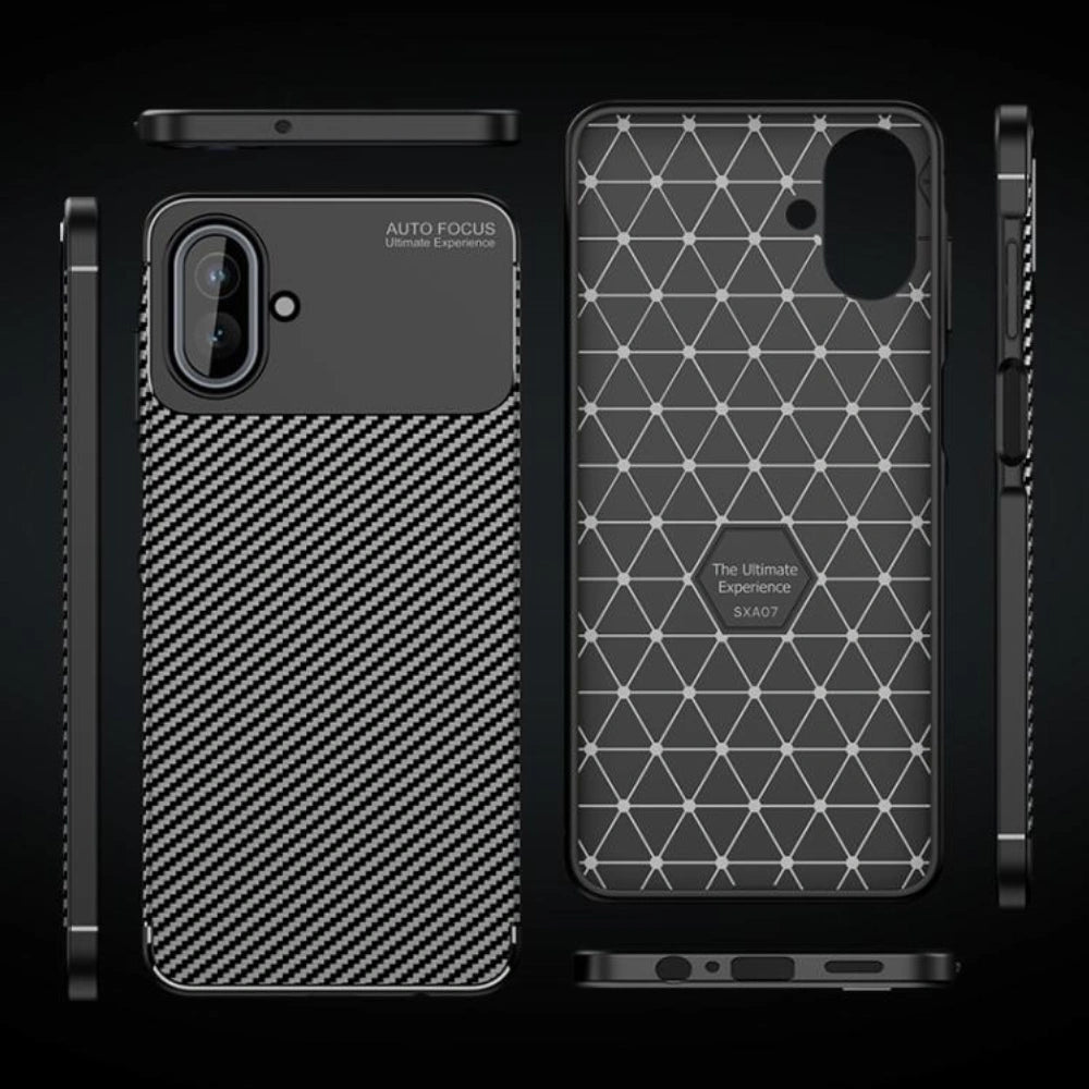 Θήκη Ancus AutoFocus Carbon Fiber για Samsung Galaxy A07 4G A07s 4G Μαύρη