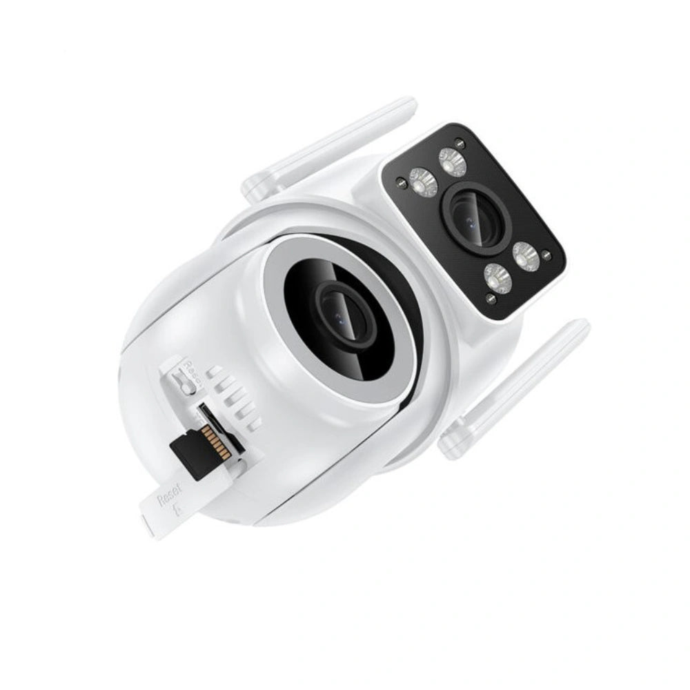 Wi-Fi Κάμερα Ασφαλείας Hoco D9 Outdoor PTZ Full HD Dual Camera με IR-CUT για Καταγραφή με ή Χωρίς Φωτισμό TF Κάρτα εως 128Gb