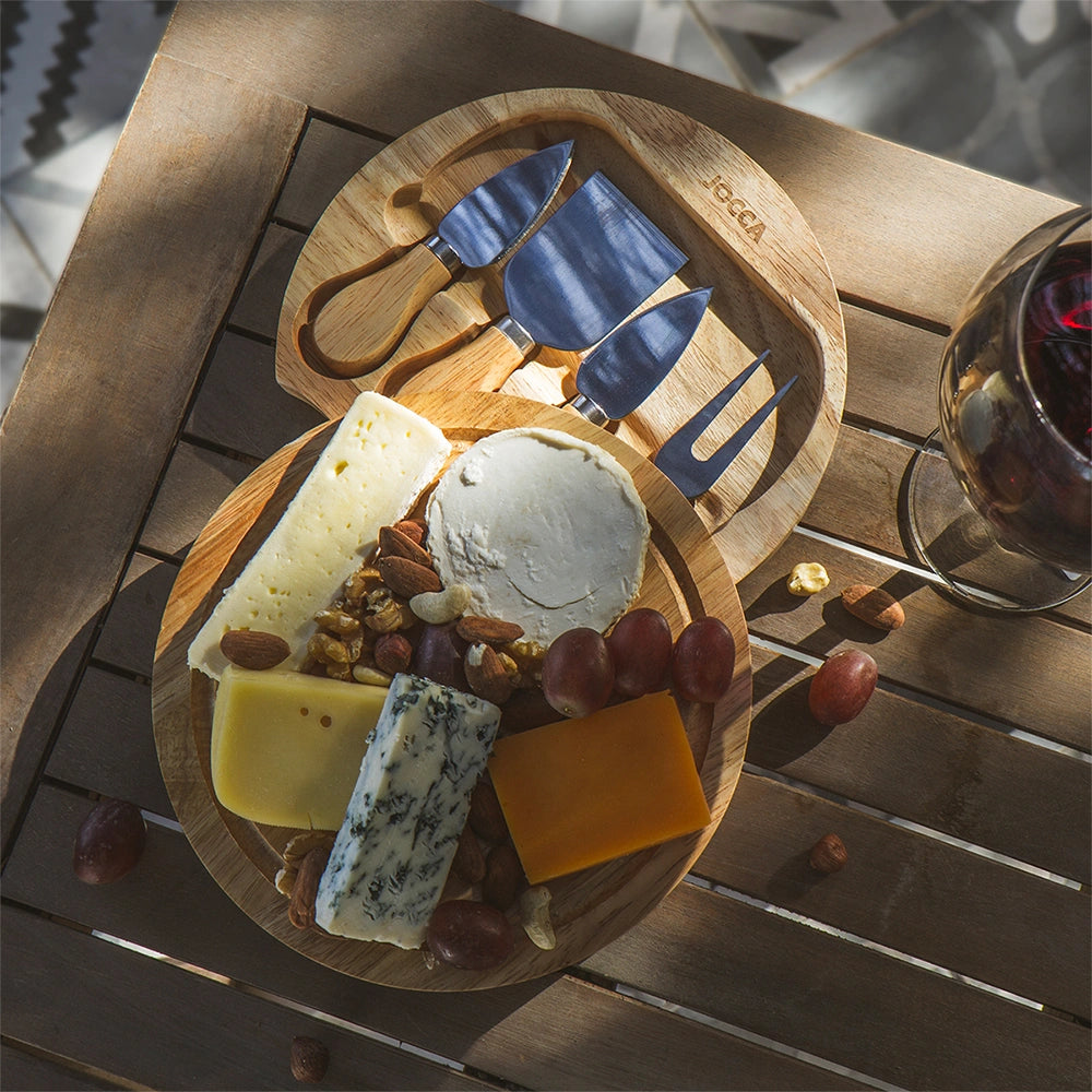JOCCA CHEESE BOARD AND KNIVES SET WOOD