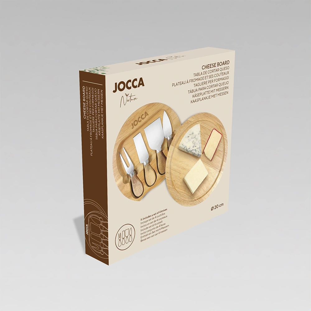 JOCCA CHEESE BOARD AND KNIVES SET WOOD