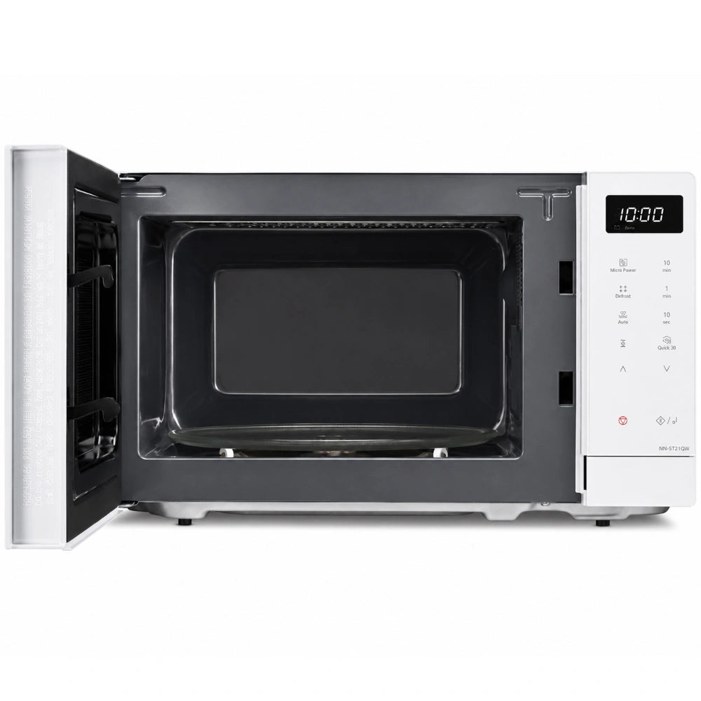 Φούρνος Μικροκυμάτων Panasonic NN-ST21QWEPG 800W με 11 Προγράμματα για Απόψυξη και Ζέσταμα Κούμπια Αφής Χωρητικότητα 20lt Λευκός