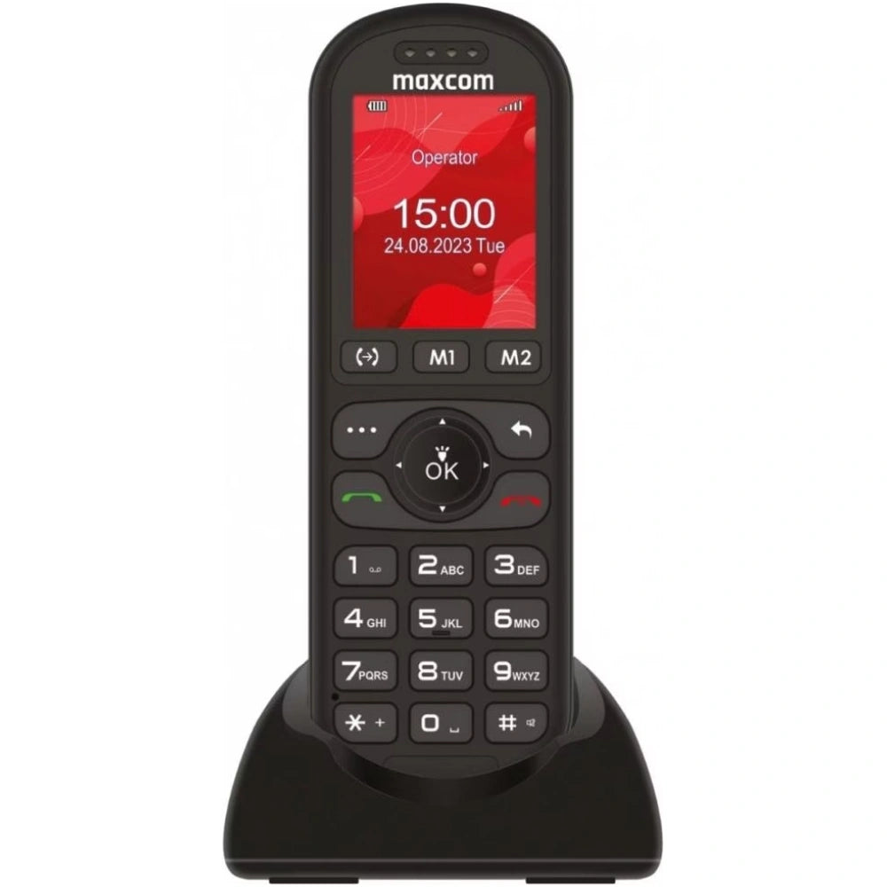 Maxcom MM39D SE 4G 2.4" 1000mAh με Μεγάλα Πλήκτρα, Ραδιόφωνο και Βάση Φόρτισης Μαύρο