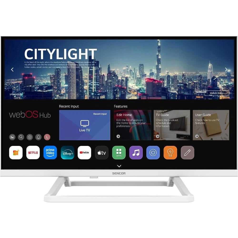 Τηλεόραση Sencor SLE 24S841MBW webOS SMART TV HD Ready HDR 10 24" με Δυνατότητα για Τροφοδοσία 230V και 12V