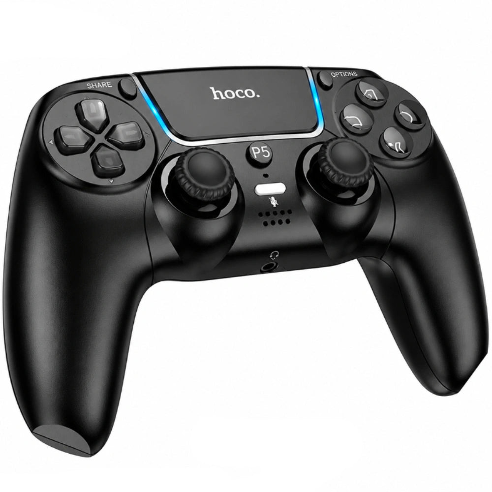Gamepad Hoco GA32 Dragon RGB 600mAh BT v5.1 Dual Motor Δόνηση Θύρα AUX και Κουμπί Mute Συμβατό με PS5 Μαύρο