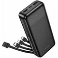 Power Bank Hoco J163A 20000mAh 5V/2A QC 1xUSB-C 2xUSB-A Ενσωματωμένα Καλώδια USB-A USB-C Lightning MicroUSB και LED Ένδειξη Μαύρο