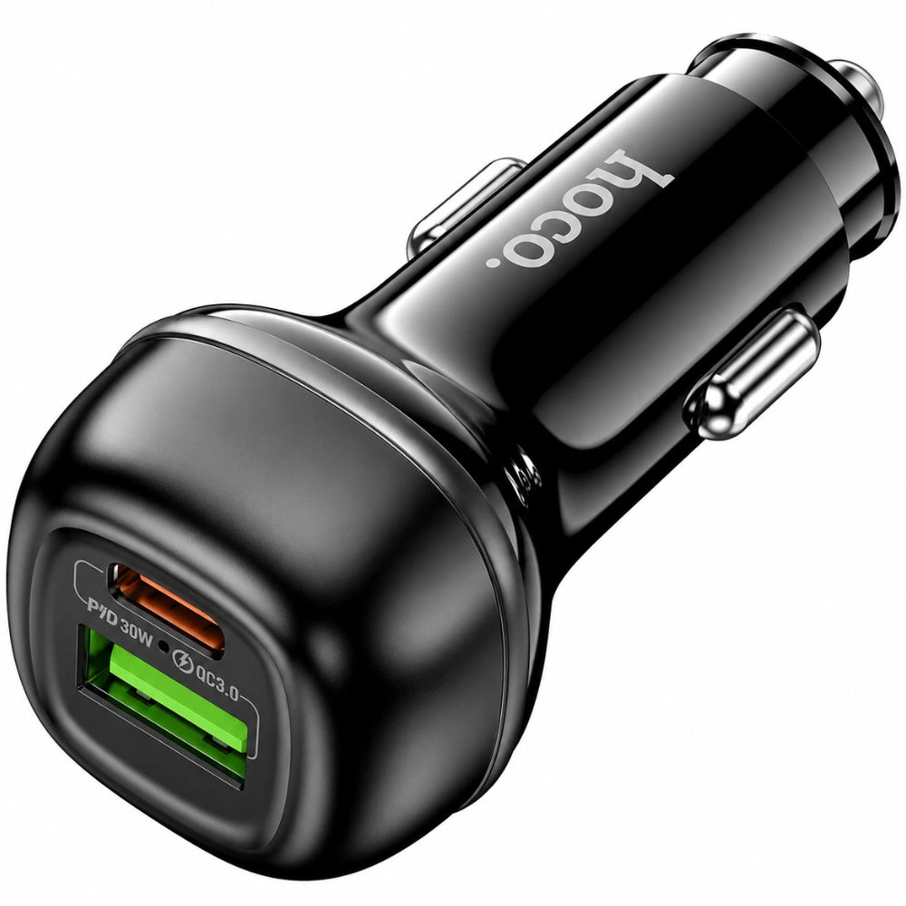 Φορτιστής Αυτοκινήτου Hoco Z58A Rank 48W 1xUSB-A 1xUSB-C PD QC3.0 Fast Charge Μαύρος