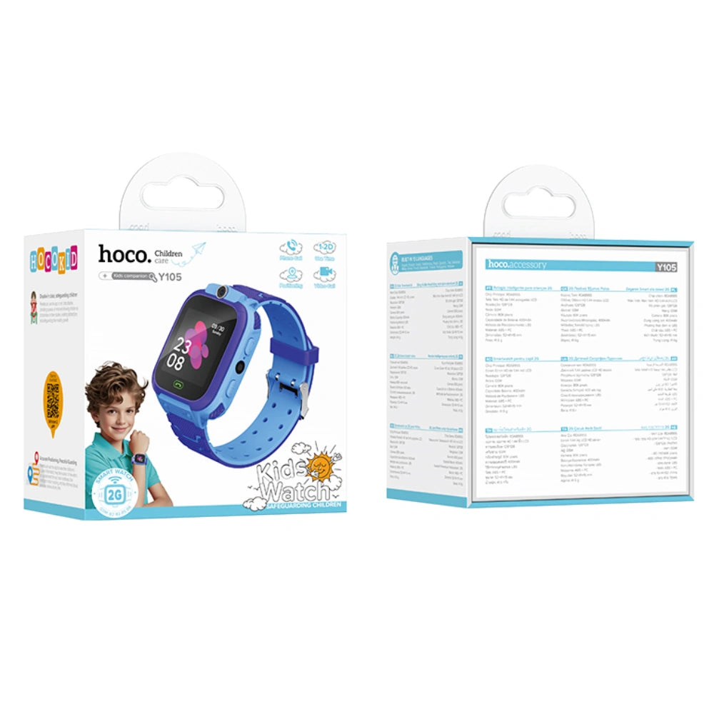 Kids Smartwatch Hoco Y105 2G 400mAh 1.44” GPS Κάμερα με Δυνατότητα Κλήσεων και Μηνυμάτων Μπλε