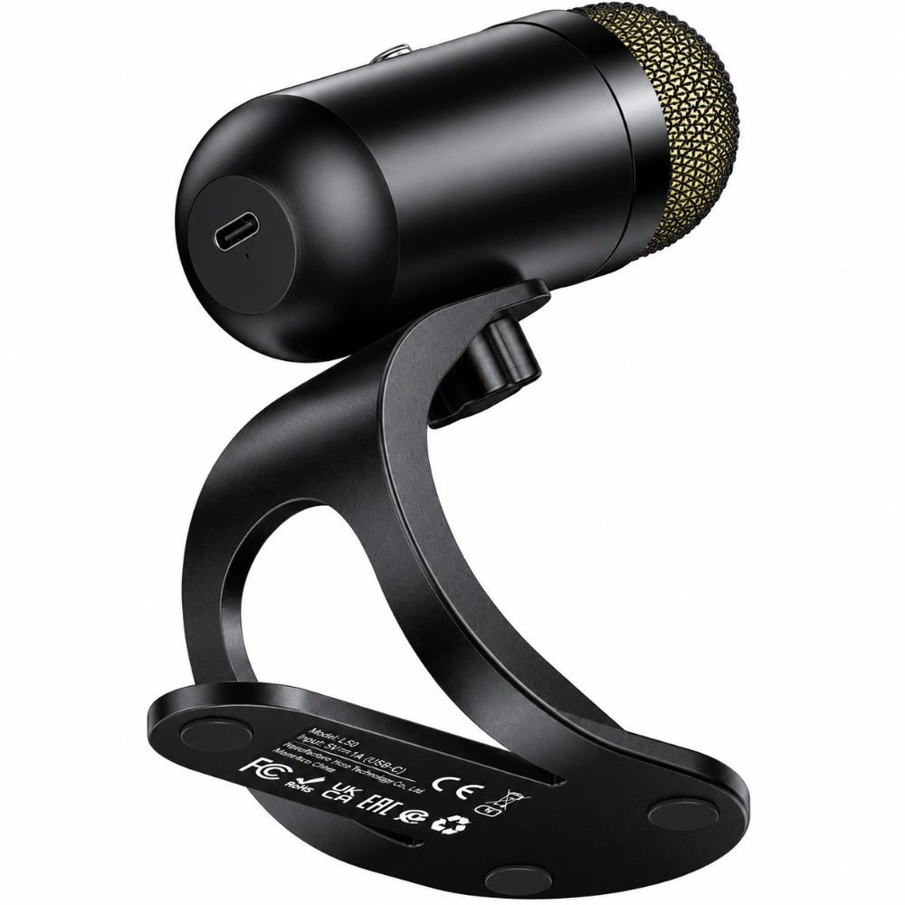 Επιτραπέζιο Μικρόφωνο Hoco L50 Profit για Streaming Gaming Video Calls RGB USB-C Πολυκατευθυντικό Μικρόφωνο Κουμπί Mute Μαύρο