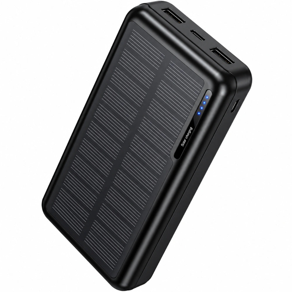 Power Bank Hoco J176A Honorifico 20000mAh 10W 1xUSB-C 2xUSB-A 1xMicroUSB με Solar Panel Μαύρο