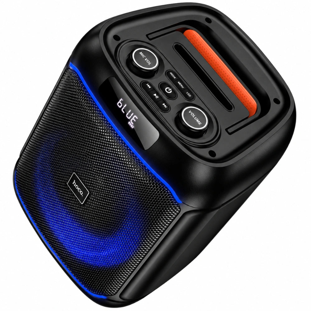 Φορητό Ηχείο Wireless Hoco. DS72 Ship Hi-Fi v5.0 4000mAh 20W AUX MicroSD USB FM με 1 Ασύρματο Μικρόφωνο και RGB Φωτισμό