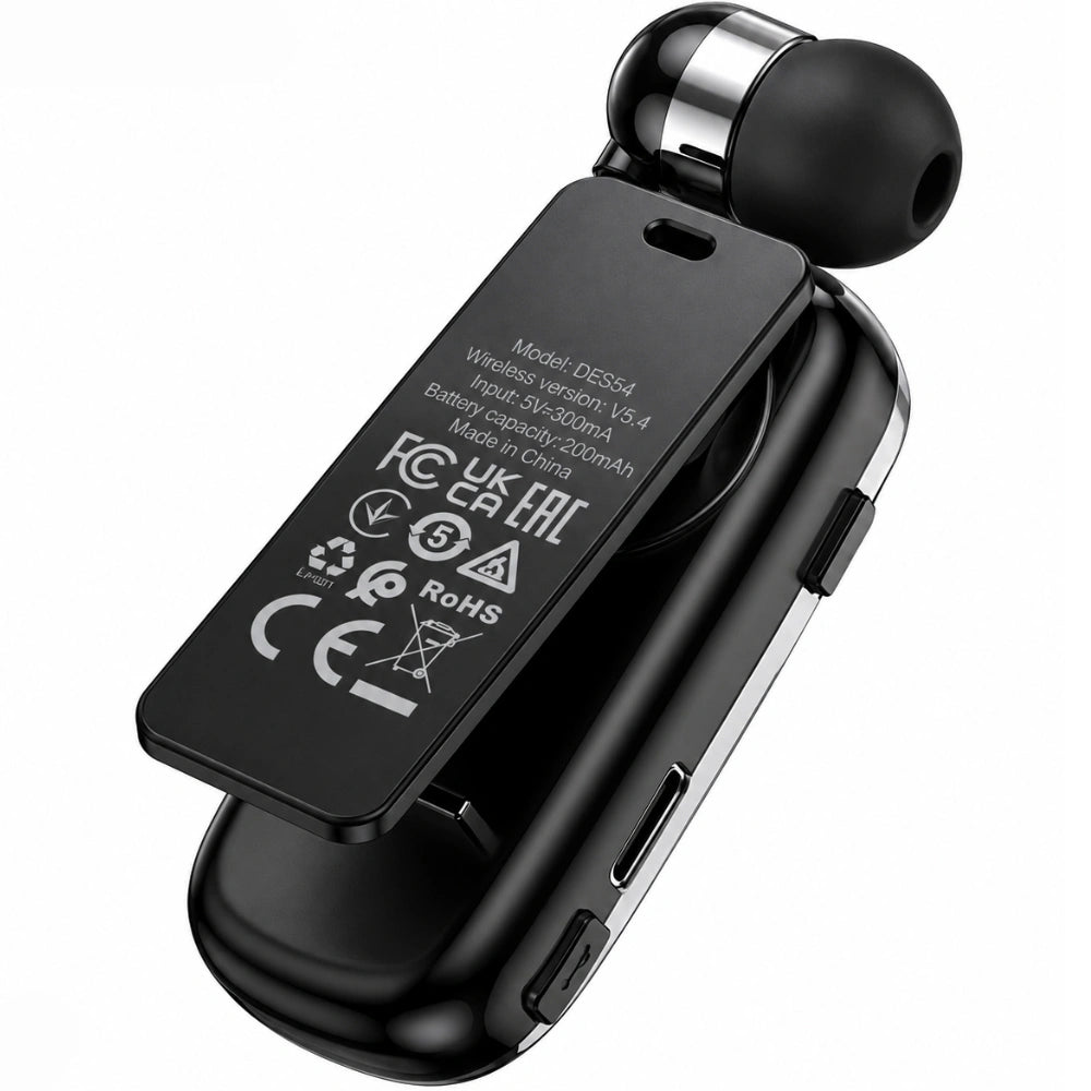 Bluetooth Hands Free Hoco. DES54 String v5.4 70mAh 10hr Talk Time Μήκος Καλωδίου 30cm Μαύρο