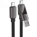 Καλώδιο Acefast C13-04 USB-C σε USB-C / USB-A 3A 60W Braided Μαύρο 1.2m