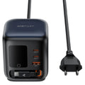 Επιτραπέζιος Φορτιστής Acefast Z10 100W 2xUSB-C 1xUSB-A 1xUSB-C GaN Ενσωματωμένο Καλώδιο και Smart LED Digital Display Μαύρος