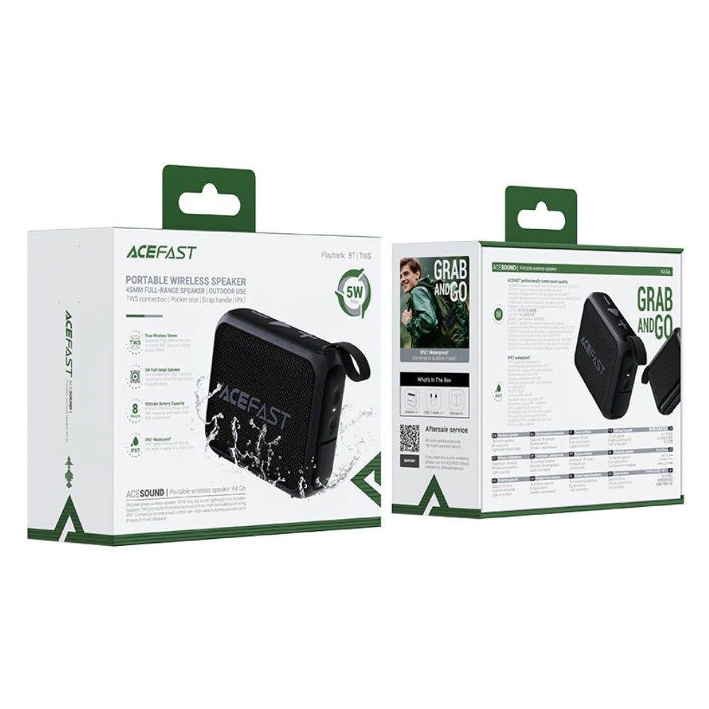 Φορητό Ηχείο Wireless Acefast K4 Go v5.4 TWS 5W 900 mAh IPX7 Μαύρο
