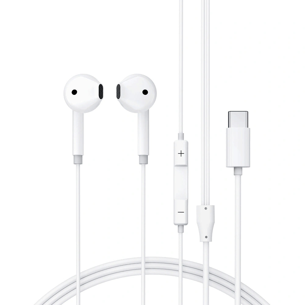 Hands Free Acefast L13 Earphones Stereo USB-C με Μικρόφωνο Λευκά 1.2m