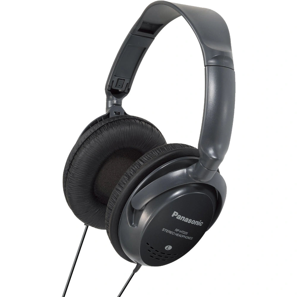 Ακουστικά Stereo Panasonic RP-HT225 3.5mm Lightweight με Αντάπτορα 6.3mm και Καλώδιο 5m Ιδανικά για TV DVD Hi-Fi Μαύρα
