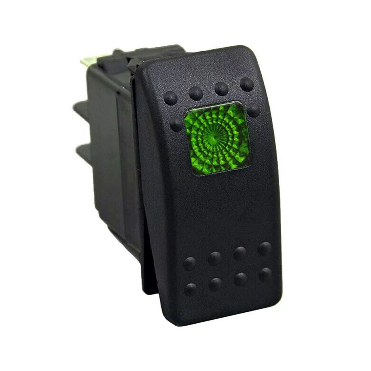 Marine Lighted Rocker Switch 12V 24V Green, 20A 4 Pin SPST ON/Off Waterproof for Boat UTV RZR ATV