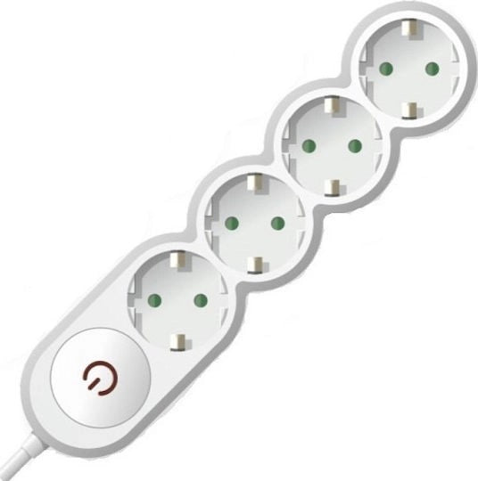 Spot Light 7011 Πολύπριζο 4 Θέσεων με Διακόπτη και Καλώδιο 1.4m Λευκό