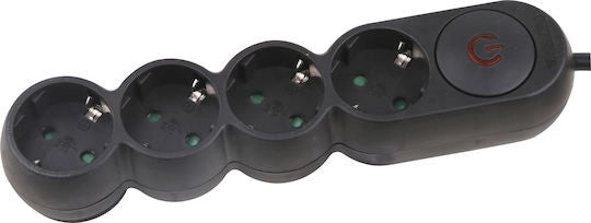 Spot Light 7014 Πολύπριζο 4 Θέσεων με Καλώδιο 1.4m Μαύρο