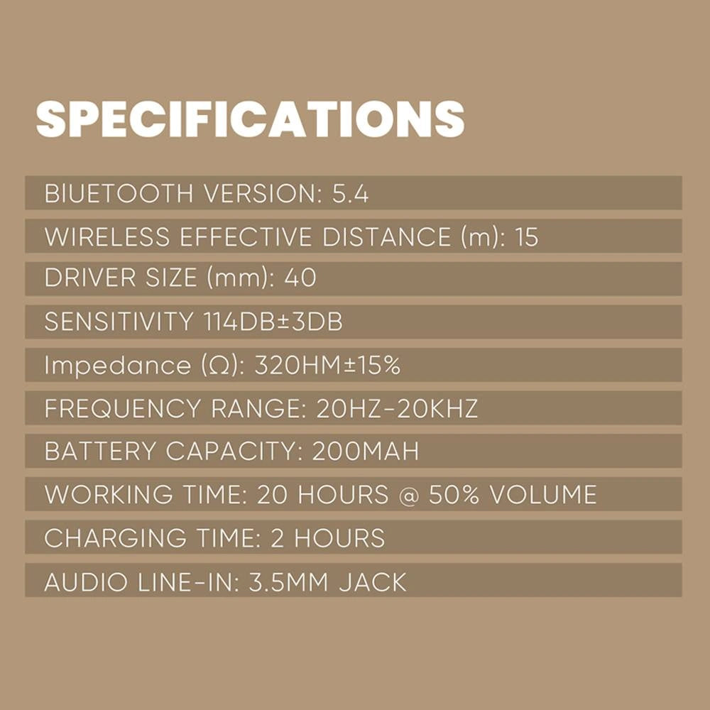 SONICGEAR BT5.4 OVER-EAR HEADPHONES AIRPHONE 5 CREME CARAMEL