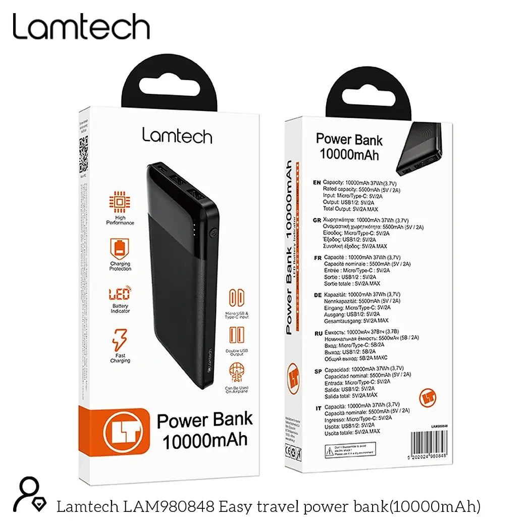 LAMTECH POWERFUL BLUETOOTH WIRELESS SPORTS EARPHONES BLACK