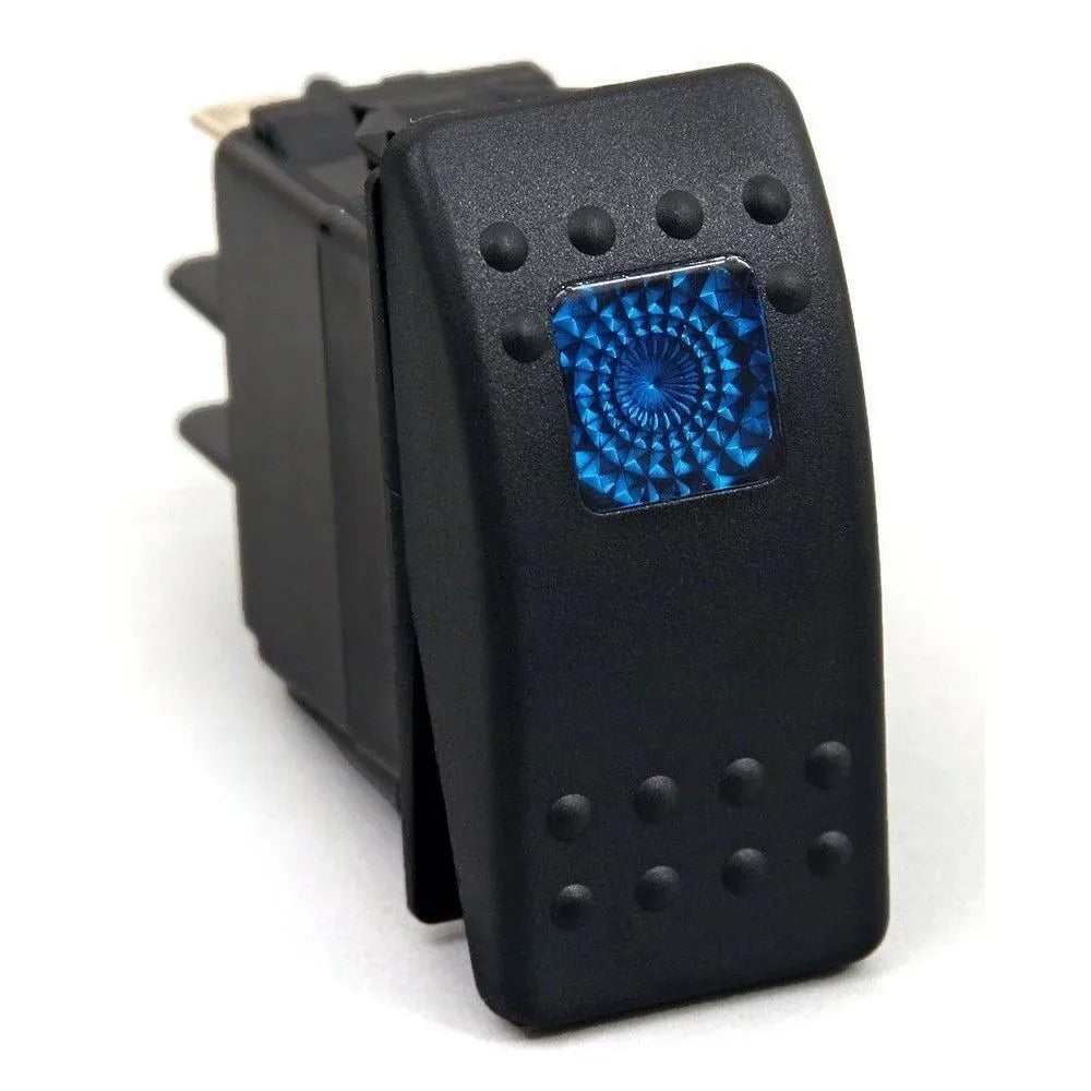 Marine Lighted Rocker Switch 12V 24V Blue, 20A 4 Pin SPST ON/Off Waterproof for Boat UTV RZR ATV