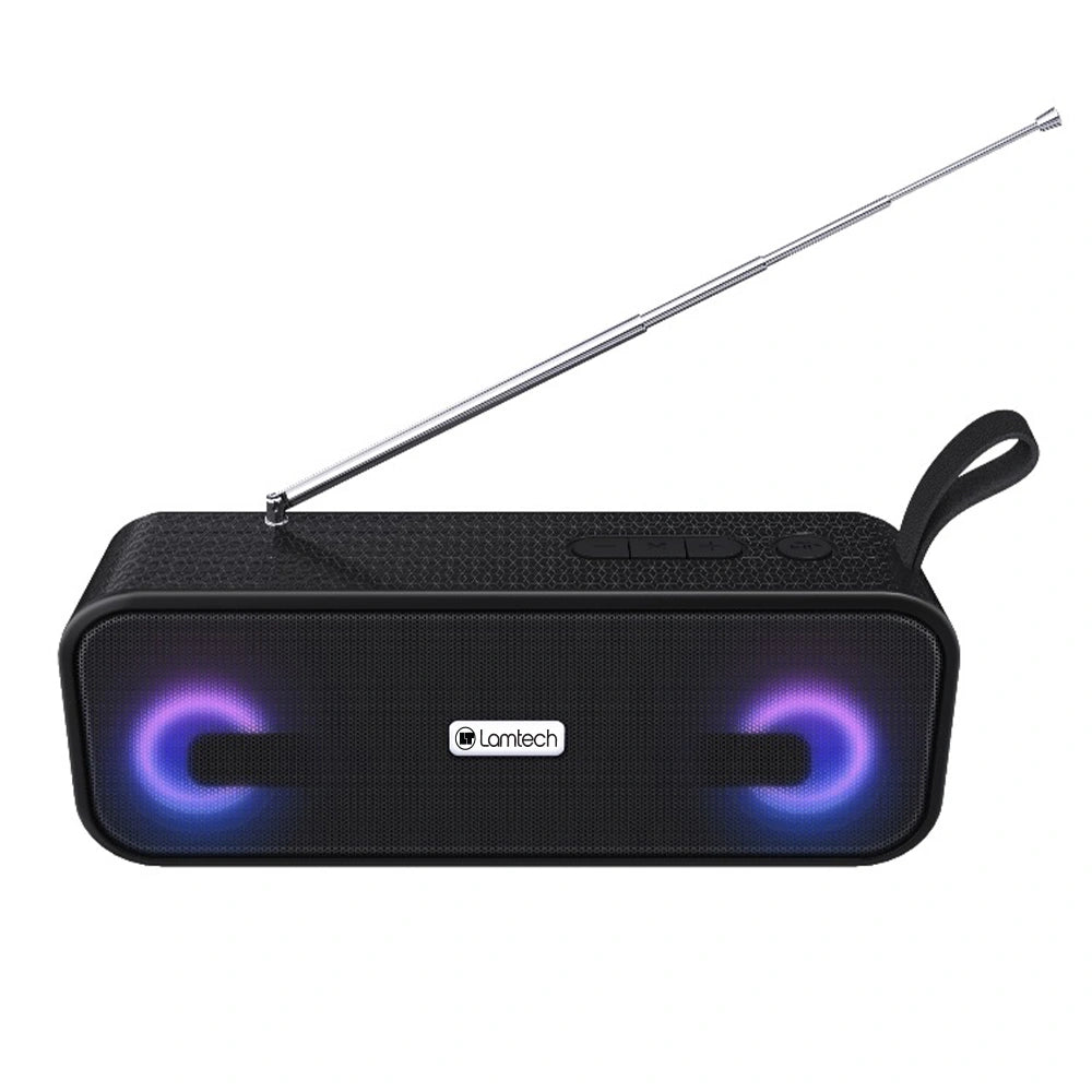 LAMTECH PORTABLE BT FM RADIO SPEAKER 10W BLACK