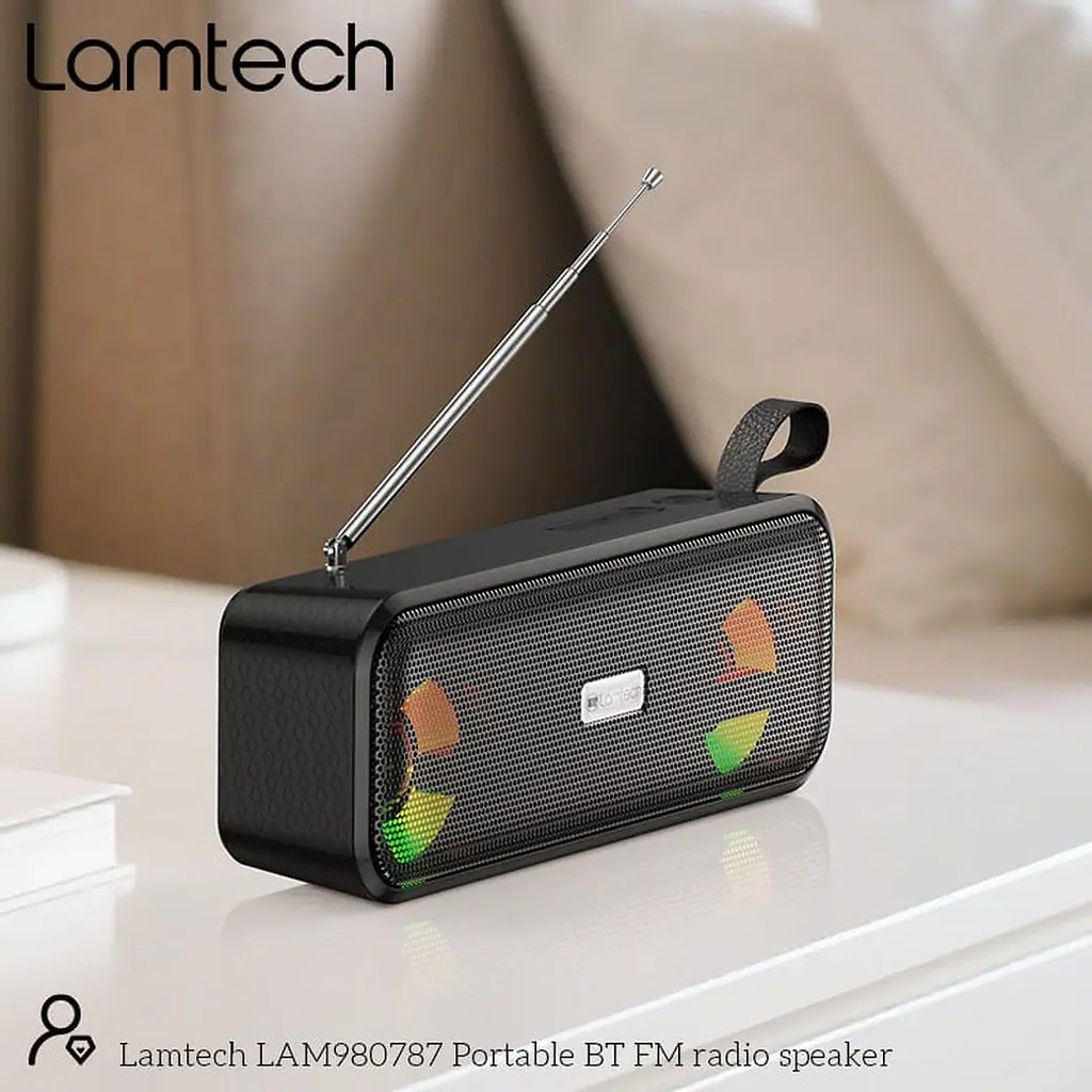 LAMTECH PORTABLE BT FM RADIO SPEAKER 10W BLACK