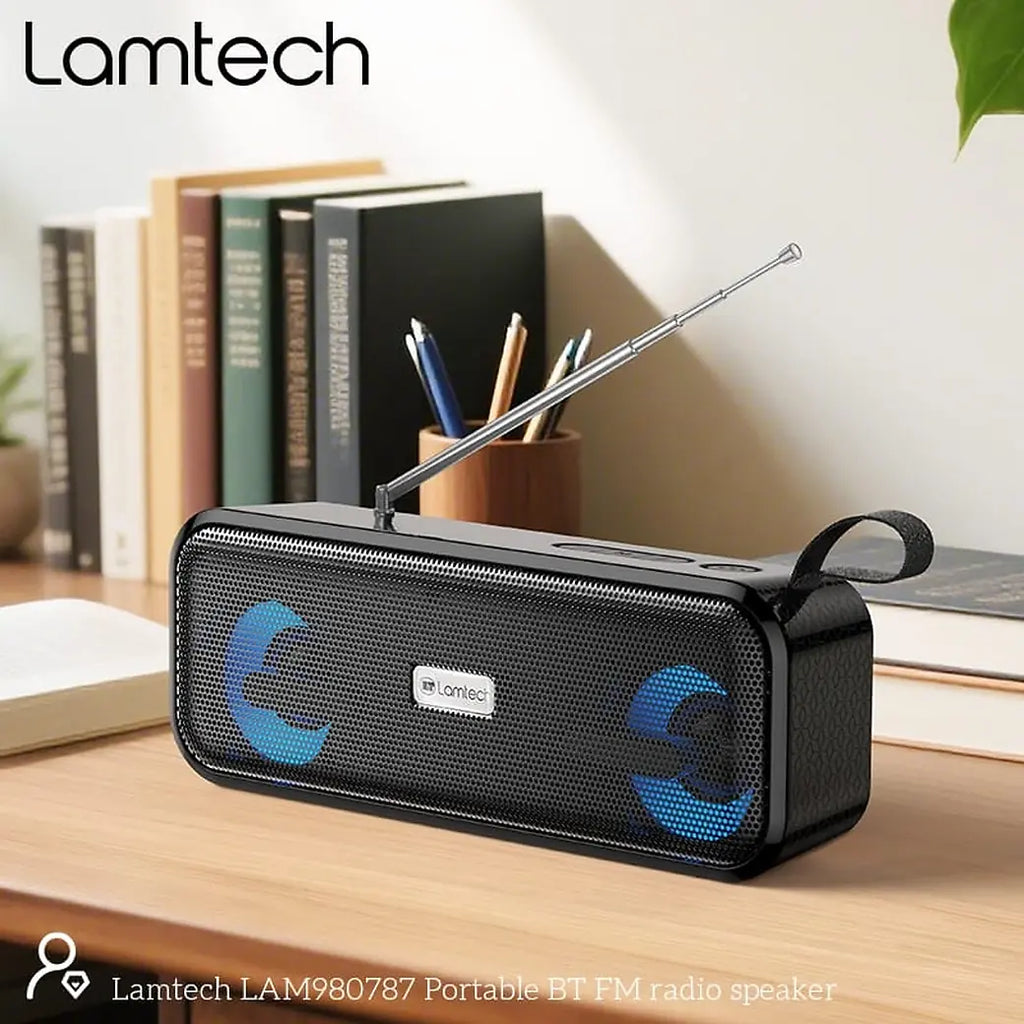 LAMTECH PORTABLE BT FM RADIO SPEAKER 10W BLACK