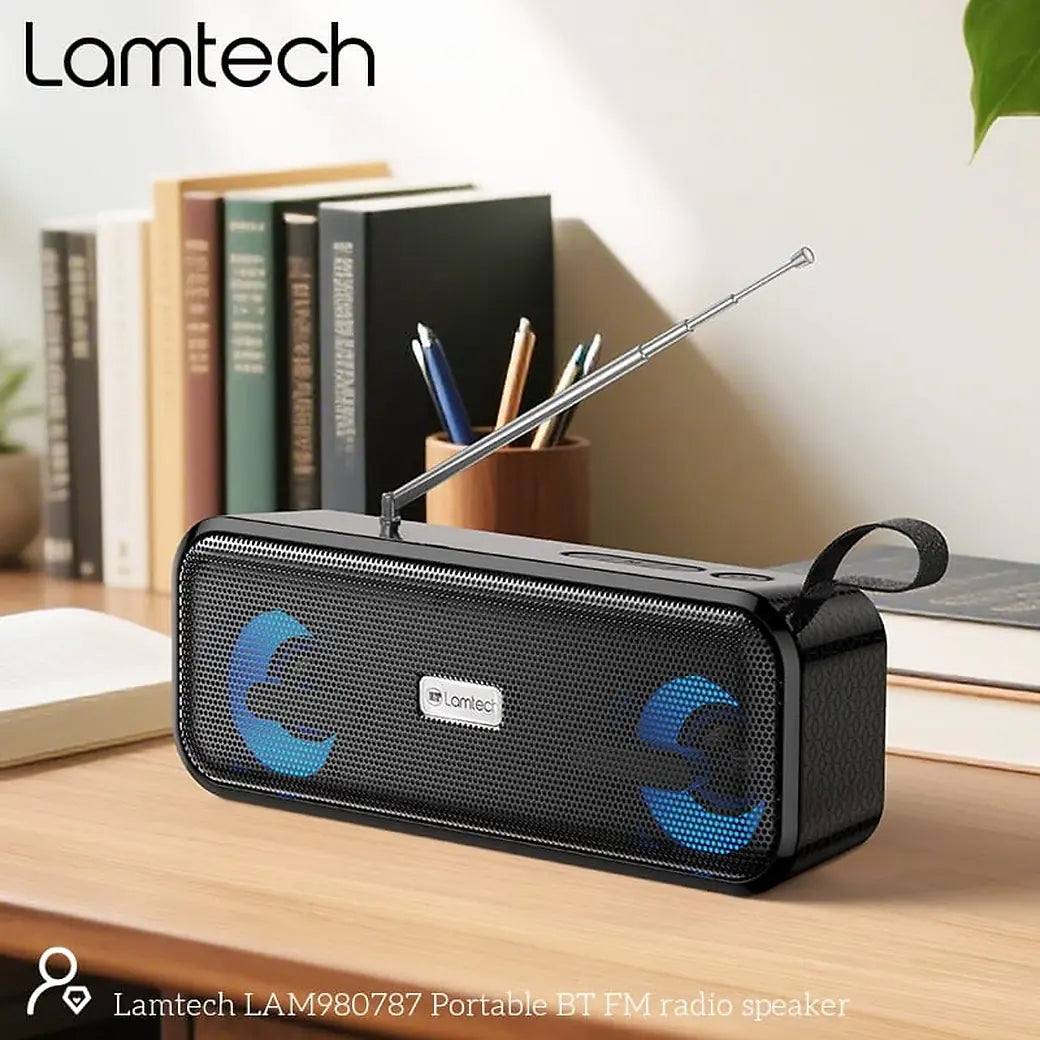LAMTECH PORTABLE BT FM RADIO SPEAKER 10W BLACK