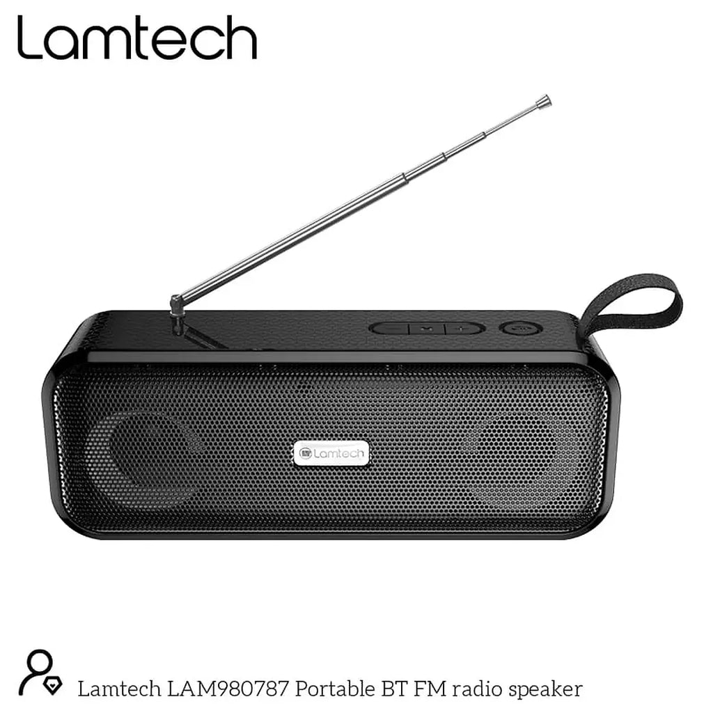 LAMTECH PORTABLE BT FM RADIO SPEAKER 10W BLACK