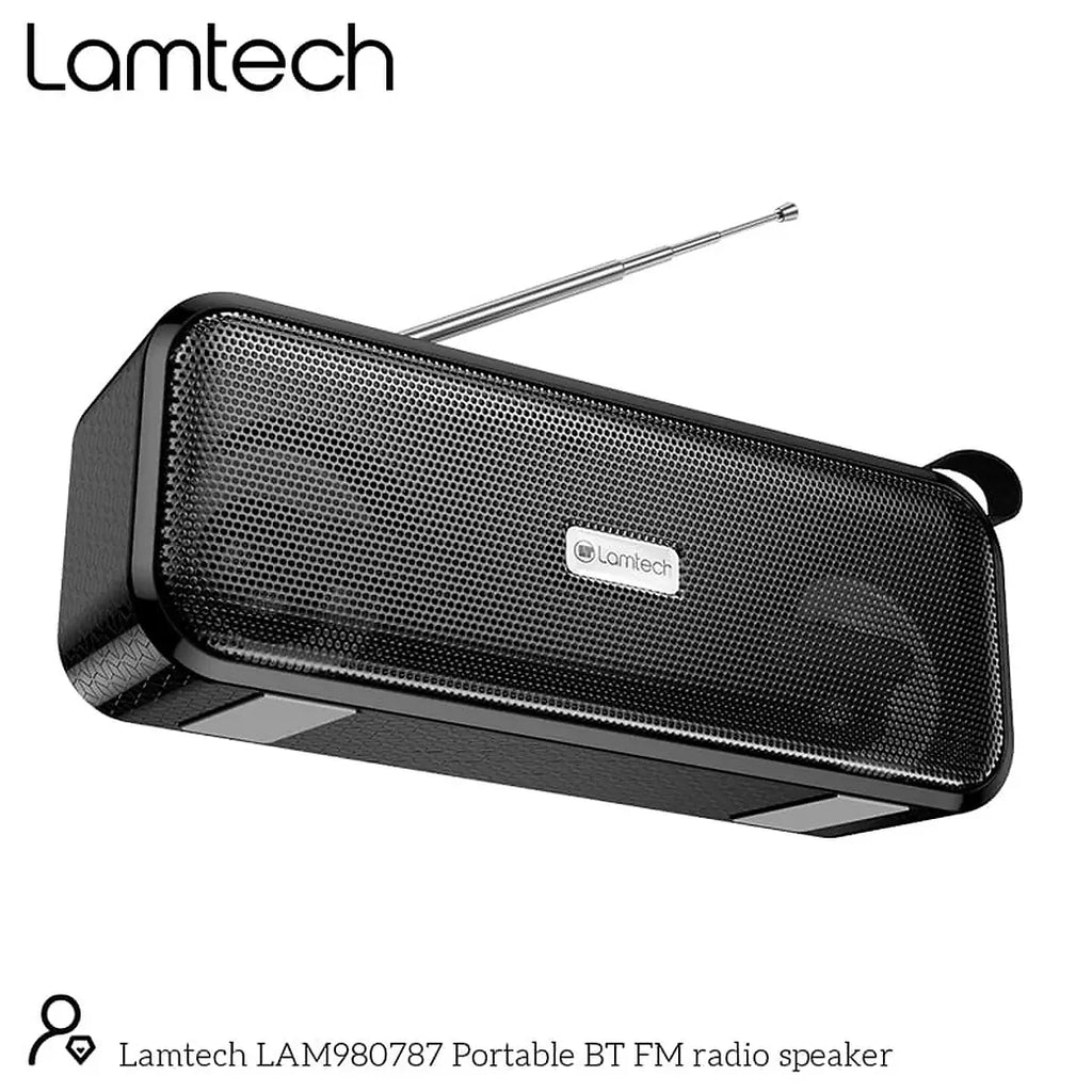 LAMTECH PORTABLE BT FM RADIO SPEAKER 10W BLACK